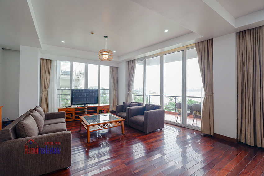 Amazing West lake view 3 bedroom apartment with balcony in Tay Ho 1
