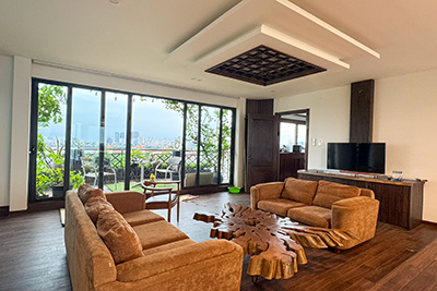 Charming 4-Bedroom Duplex Apartment with Lake Views for Rent in Tay Ho, Hanoi