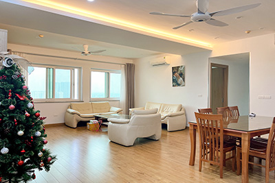 Ciputra: Renovated 3-bedroom apartment on high floor of E1 Building Ciputra Hanoi.