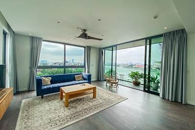 Elegant 3-Bedroom Apartment with Lake View for Rent in Xuan Dieu, Tay Ho