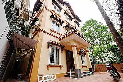 French colonial house to rent with courtyard & terrace view in Tay Ho-Westlake, Hanoi