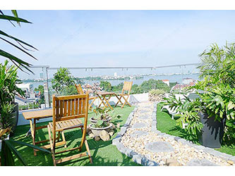 Furnished 02BRs serviced apartment, stunning view of Westlake from terrace