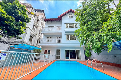 Great location and a bright clean villa with out-door pool in Tay Ho