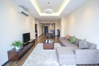 High floor 2 bedroom apartment with lake view for rent in Ba Dinh, Hanoi