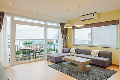 High floor modern apartment with island design kitchen at To Ngoc Van street
