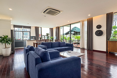 Huge terrace 02 bedroom apartment for rent on Tay ho road with swimming pool