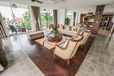 Indochina-inspired interior design 4-bedroom apartment on To Ngoc Van