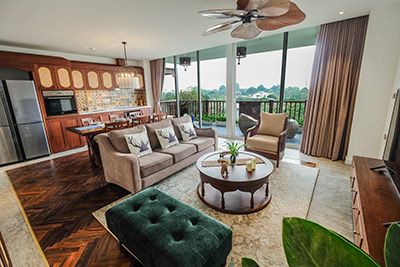 Lake view 3-Bedroom Apartment 135m² in Tay Ho - Elegant Indochine Design