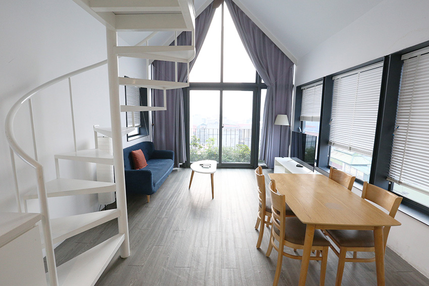 Nice duplex apartment for rent in Ba Dinh district