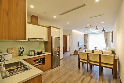 Open view 02BRs serviced apartment on Tay Ho Rd, balcony