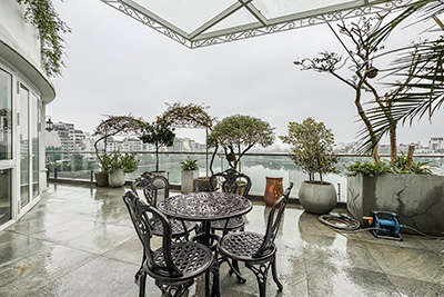 Rooftop - charming 1-bedroom serviced apartment for rent on Quang An street, WestLake