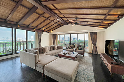 Spacious 250m² Apartment with Lake View  For Rent in Tay Ho  & Large Balcony 