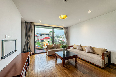 Spacious 2-bedroom serviced apartment with a lake view for rent on Westlake, Xuân Diệu Street