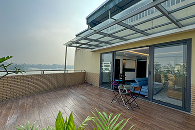 Top floor lake view 2 bedroom apartment with big balcony in Tay Ho