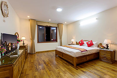 Căn hộ 02 phòng ngủ đc thiết kế theo phong cách truyền thống tại quận Ba Đình