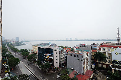 Watermark: Lovely 03BRs apartment at A Tower, balcony with lake view