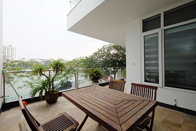 Westlake view 3-bedroom apartment with large balcony on Quang An street
